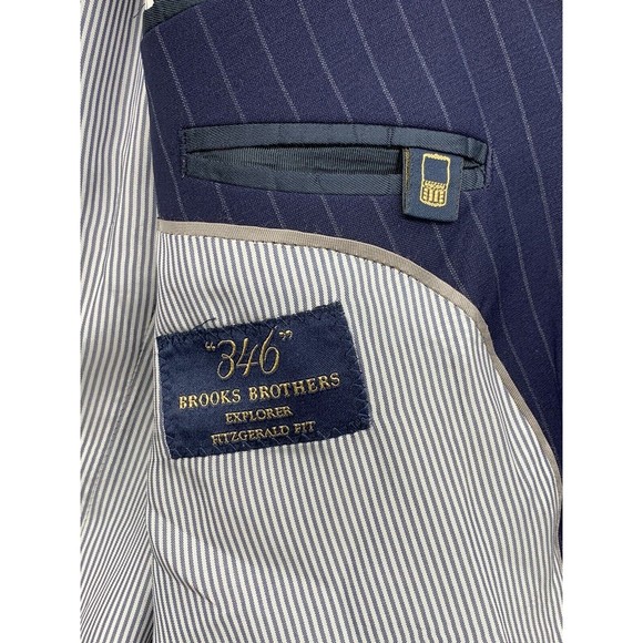 Brooks Brothers 346 Explorer Fitzgerald Fit  Sport Coat Jacket Blazer Navy 40 R - Picture 12 of 16